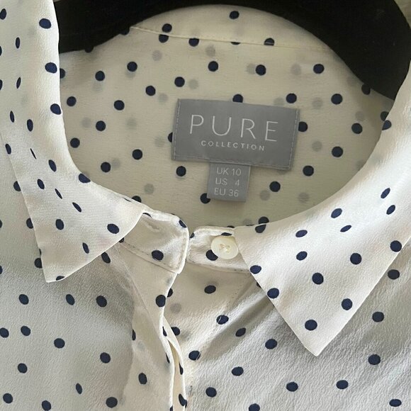 PURE COLLECTION 100% Silk Shirt Size 10 UK; Size  10 UK; 4US; 36 EU - Picture 2 of 11